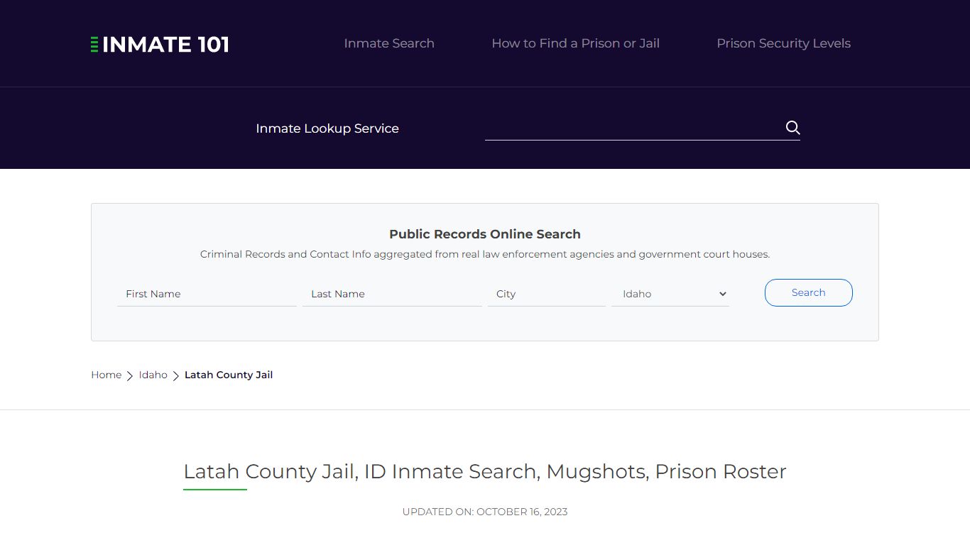 Latah County Jail, ID Inmate Search, Mugshots, Prison Roster