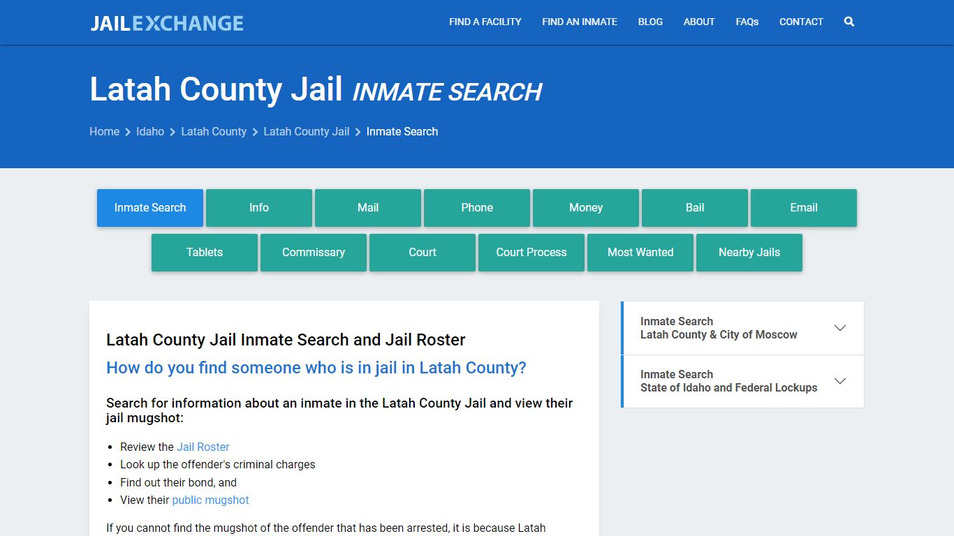 Inmate Search: Roster & Mugshots - Latah County Jail, ID